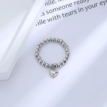 Riolio Hand-woven love beaded ring Fashion Women Men Round Ball Bead Adjustable Retro Rings Jewelry